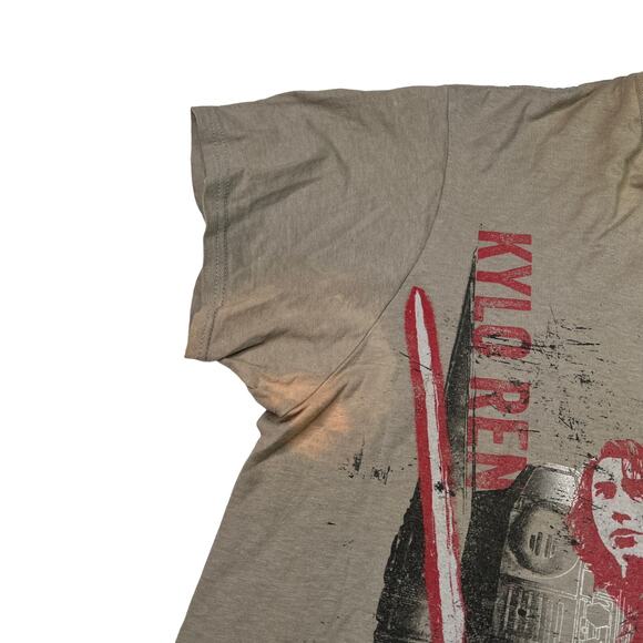 Disney Parks Star Wars The Last Jedi Kylo Ren T-Shirt Brown FLAW Adult Medium - Picture 3 of 5